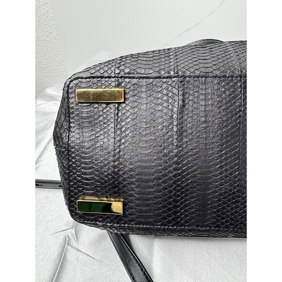 RARE Michael Kors Collection Lexi Black Large EW Satchel Genuine Snake Leather - Picture 14 of 16